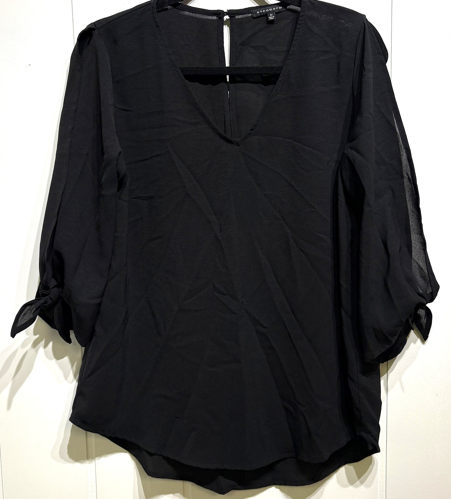 Staccato Open-Tie Sleeve Blouse