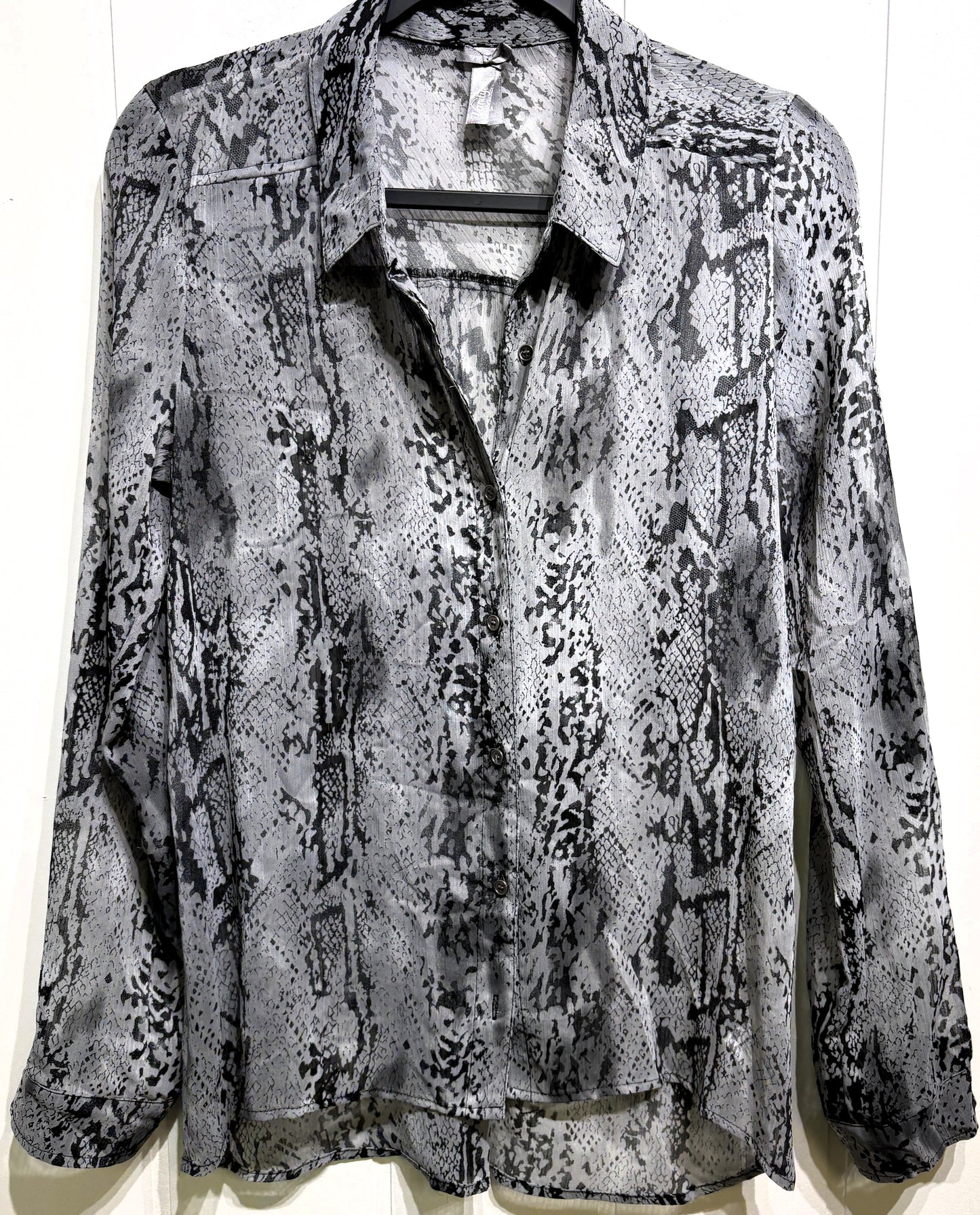 Vanity Snakeskin Button Blouse
