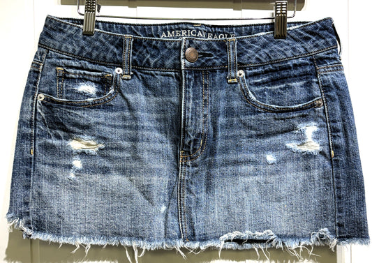 AE Distressed Denim Skirt
