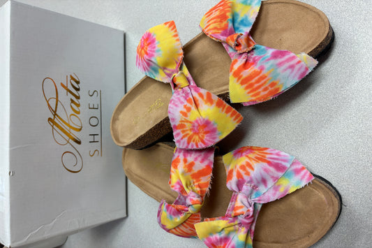 Tie-Dye Bow Sandals