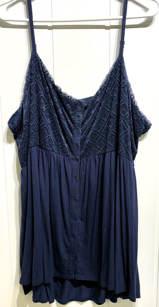 Torrid Lace Button-up Tank Top