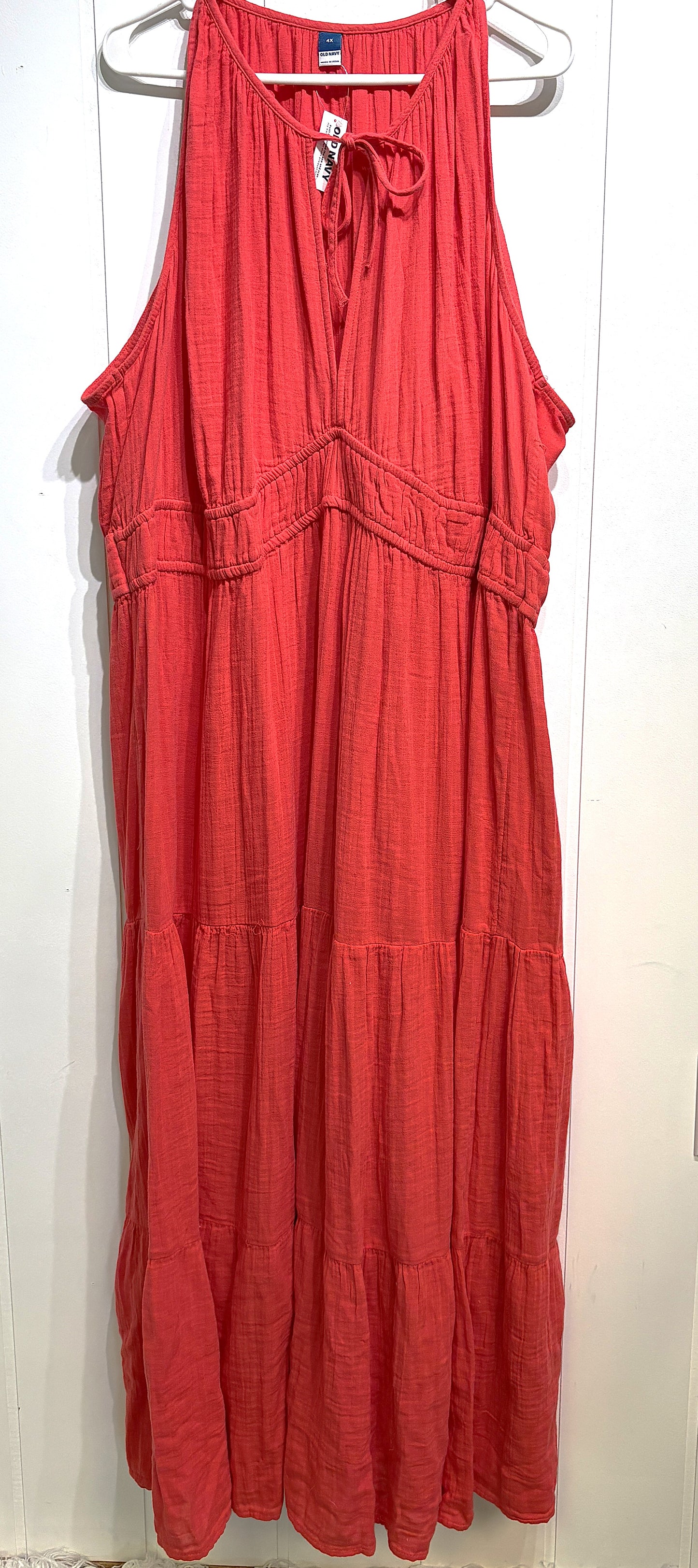 Old Navy Tie Neck Linen Maxi Dress