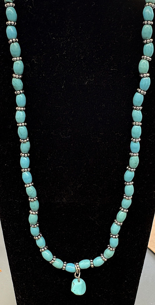 Faux Turquoise Beaded Necklace