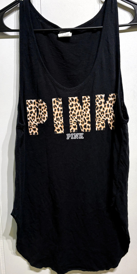 PINK Leopard Logo Tank Top