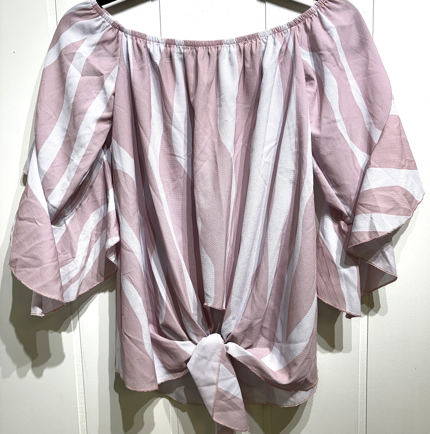 Off Shoulder Zebra Print Blouse