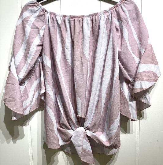Off Shoulder Zebra Print Blouse