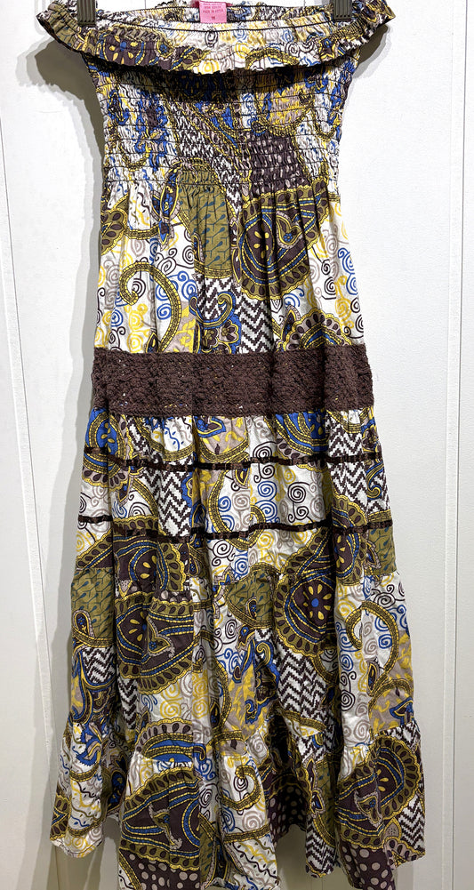She's Cool Strapless Paisley Maxi Dress