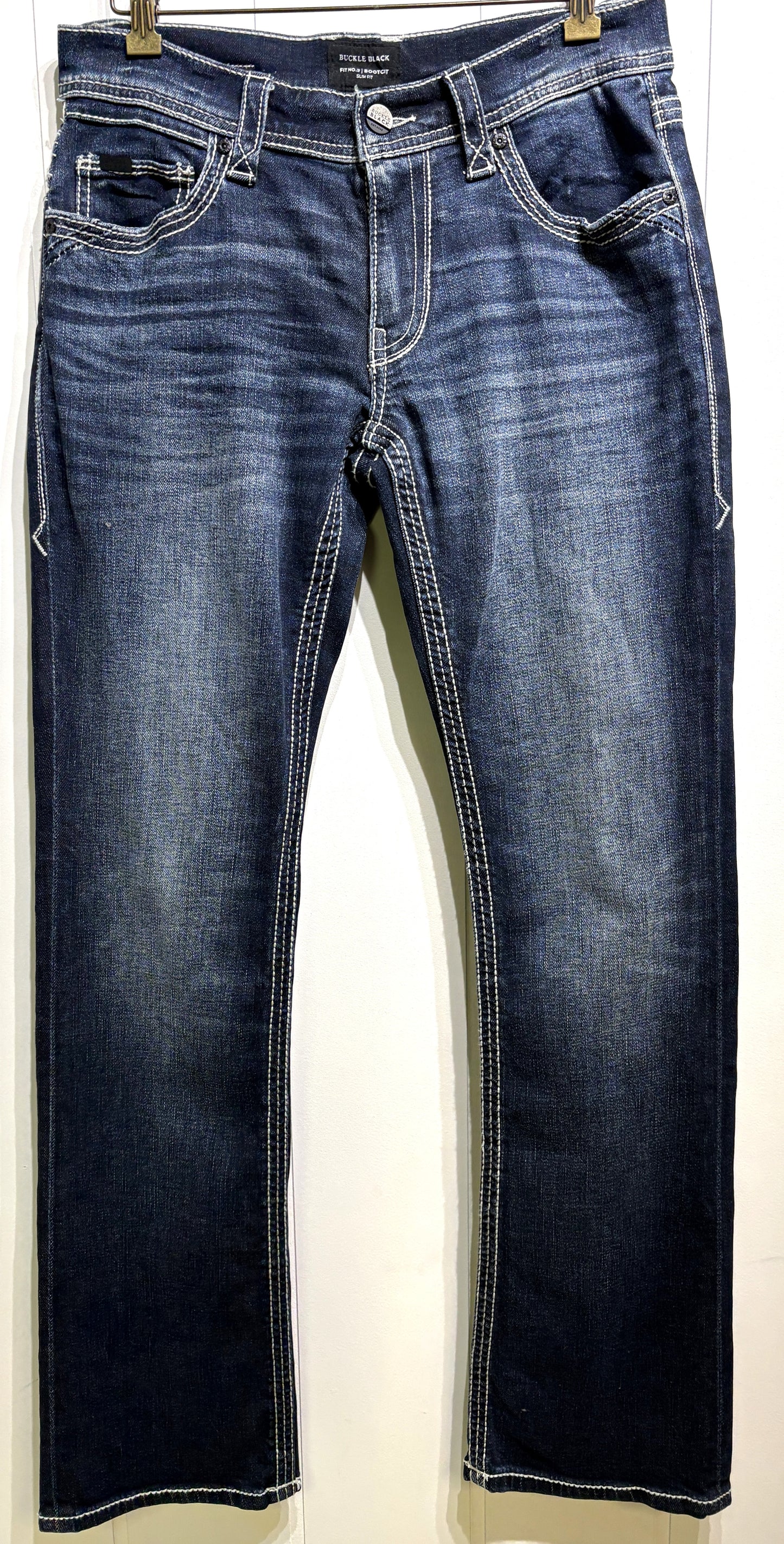 Men's Buckle Black Bootcut Jeans