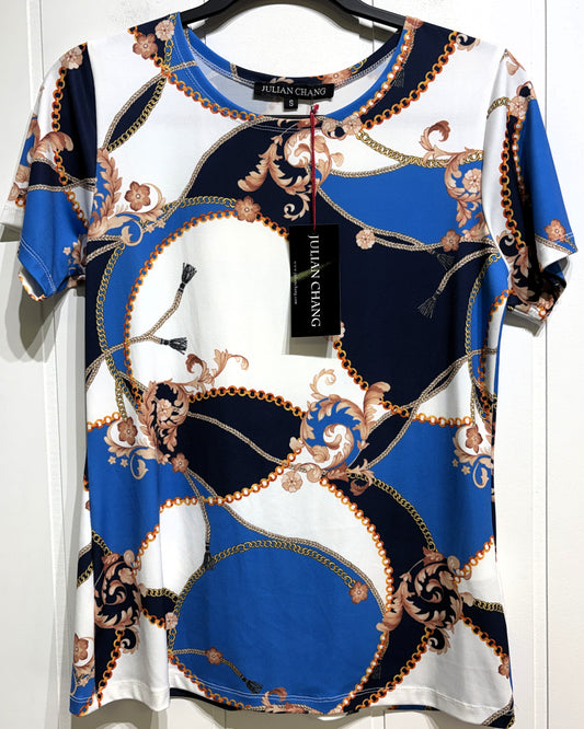 Julian Chang Chain Link Print Top