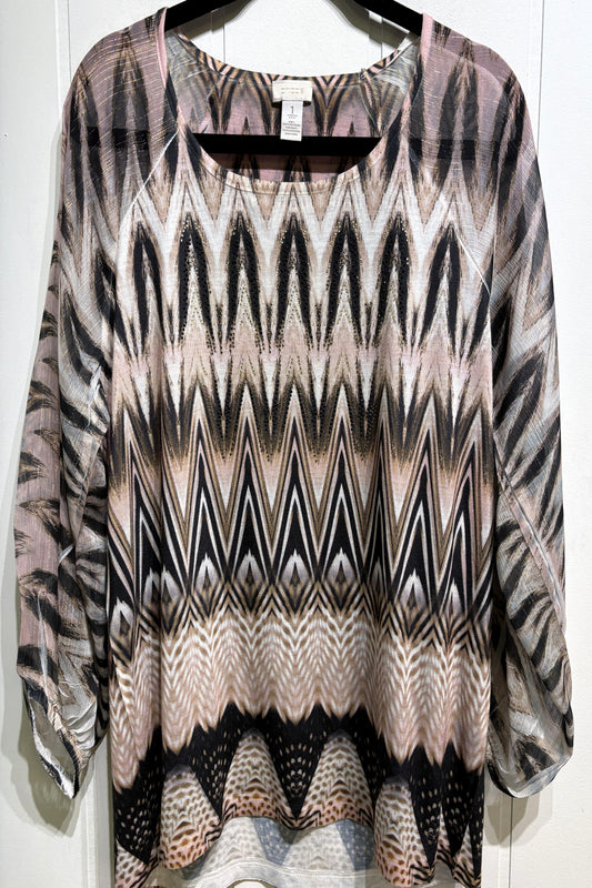 Chico's Chevron Beaded Top