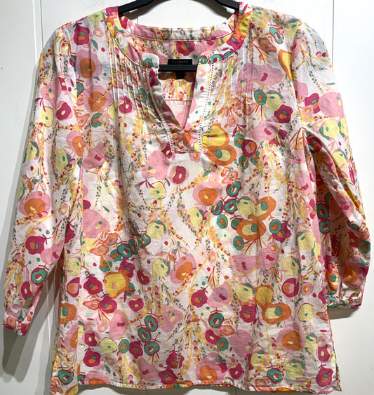 Talbots Abstract Cotton Blouse
