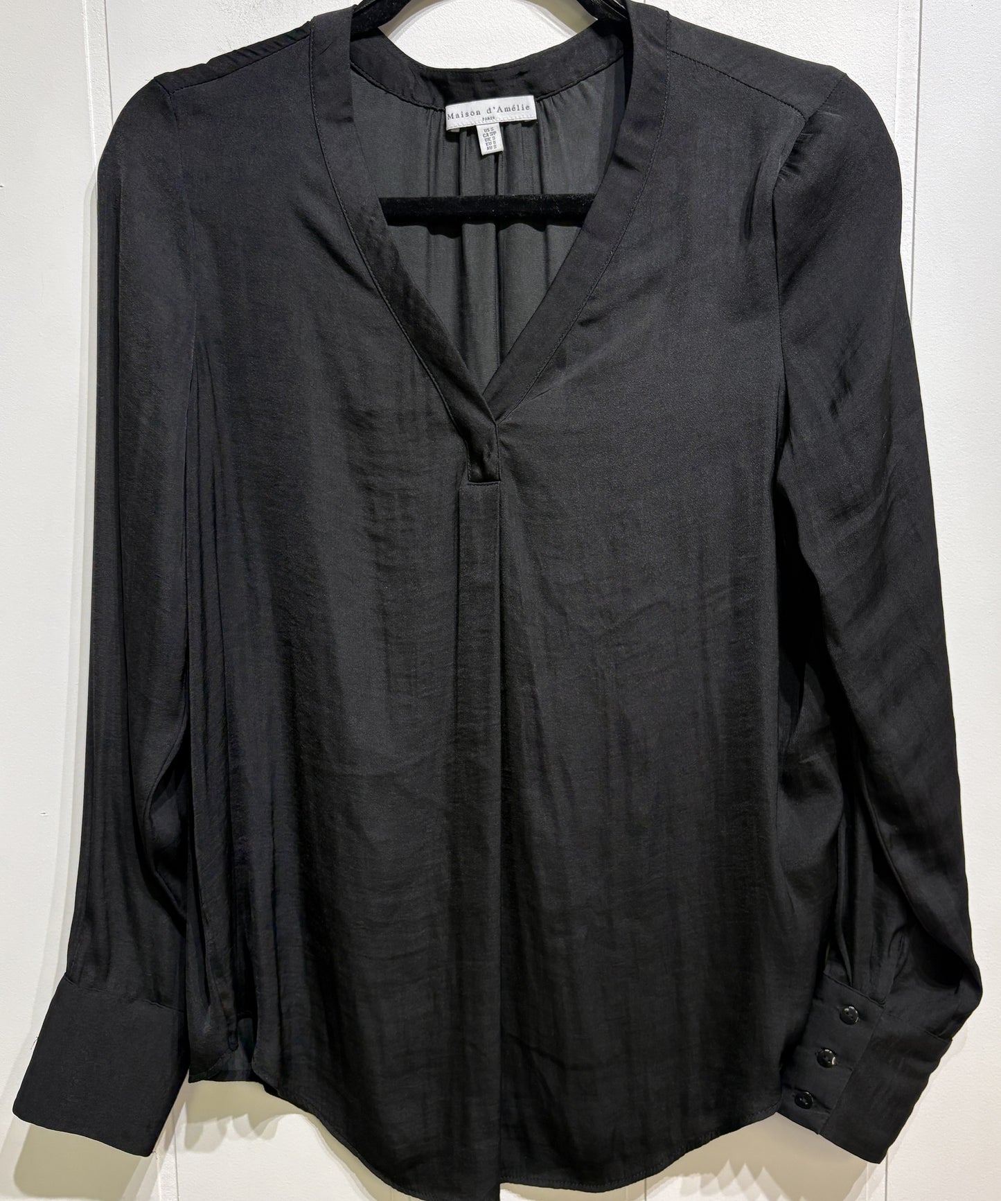 Maison d' Amelie LS Satin Blouse