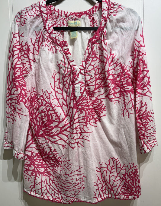 Caribbean Joe Tree Print Blouse