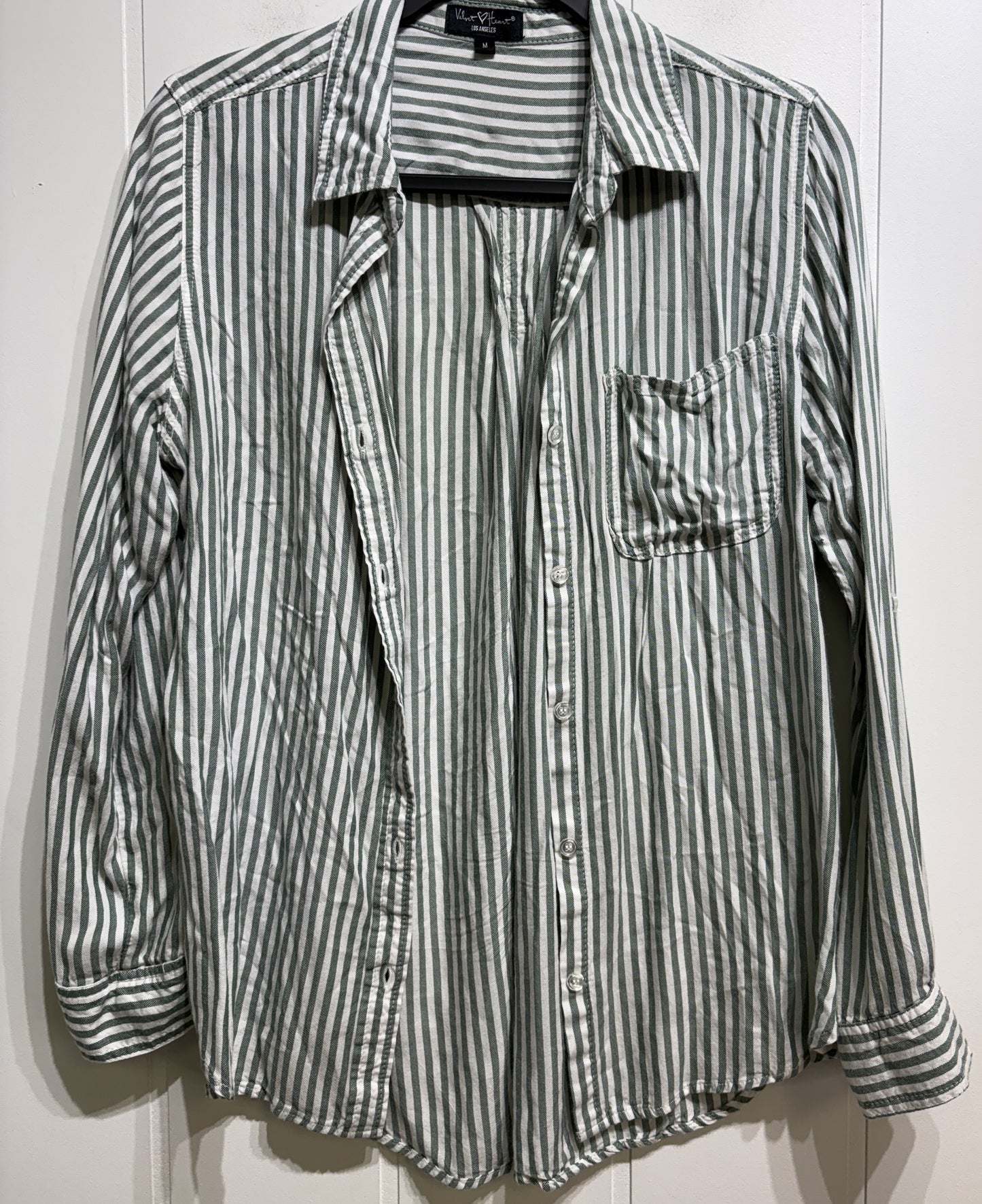 Velvet Heart Striped Button-down