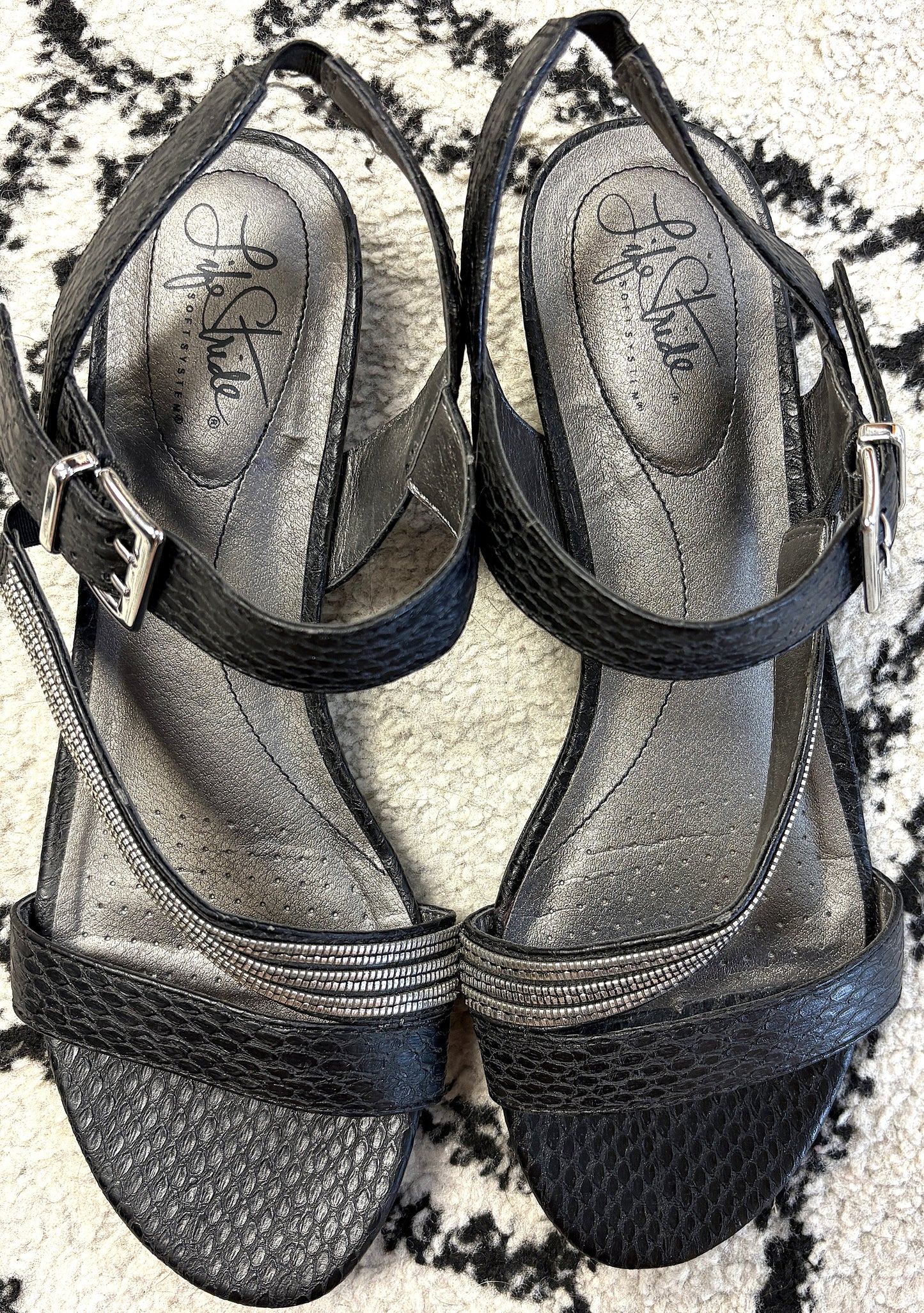 LifeStride Snakeskin Slingback Sandals