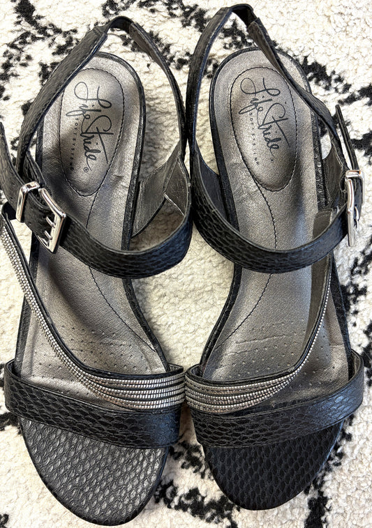 LifeStride Snakeskin Slingback Sandals