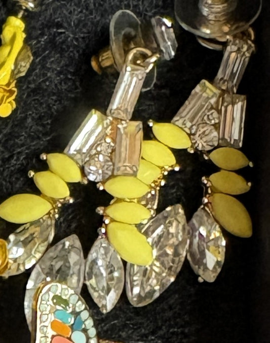 Dangly Crystal Tear-drop Earrings