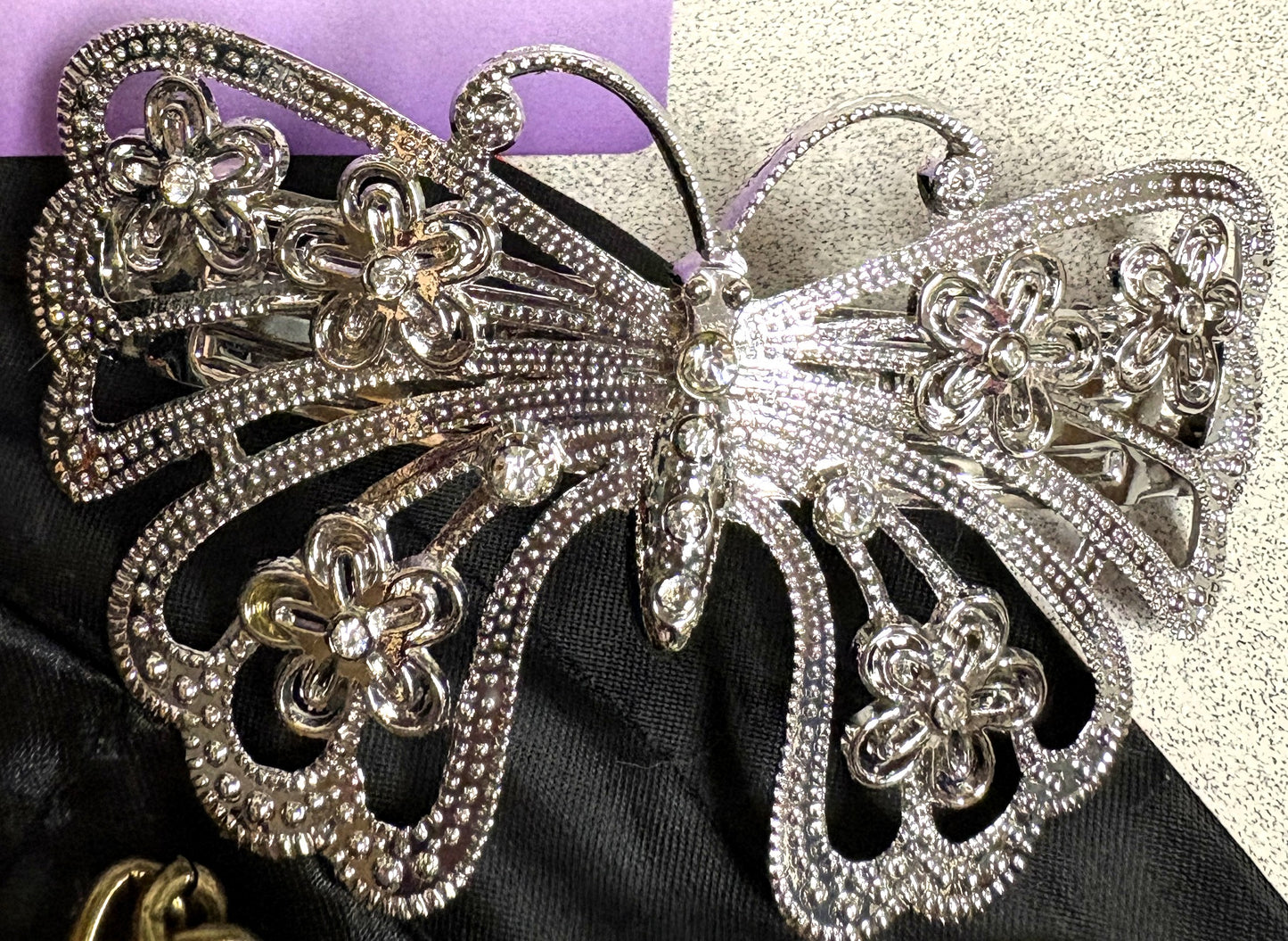 Butterfly Barrett w/Flower Detail