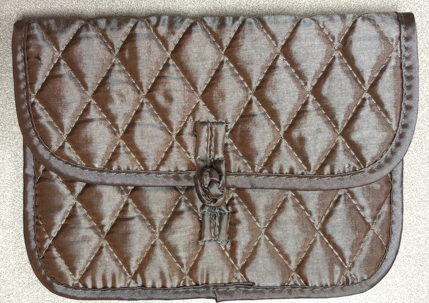 Stitched Metallic Makeup Pouch