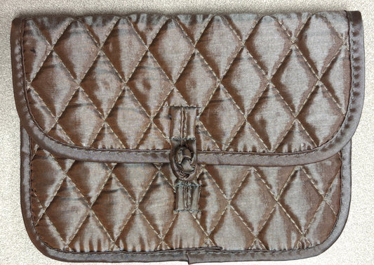 Stitched Metallic Makeup Pouch