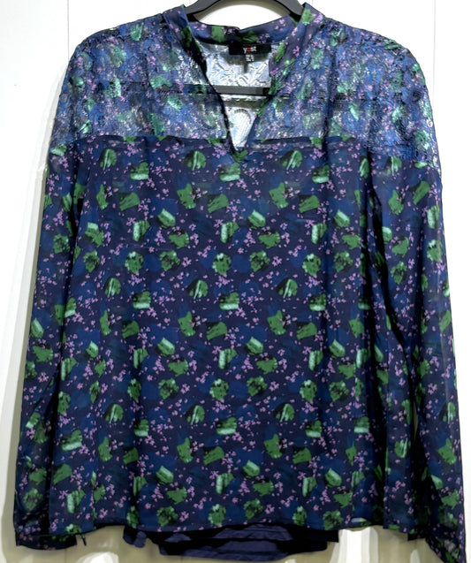 Yest LS Flwr Print Blouse