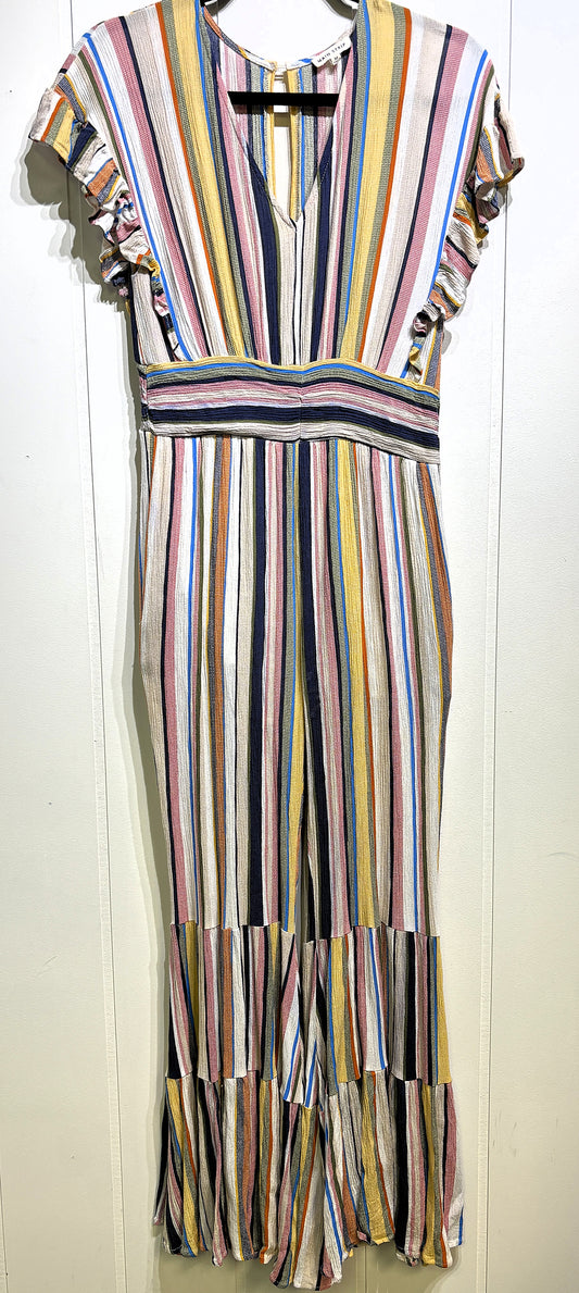 Main Strip Bell-bottom Striped Jumpstuit