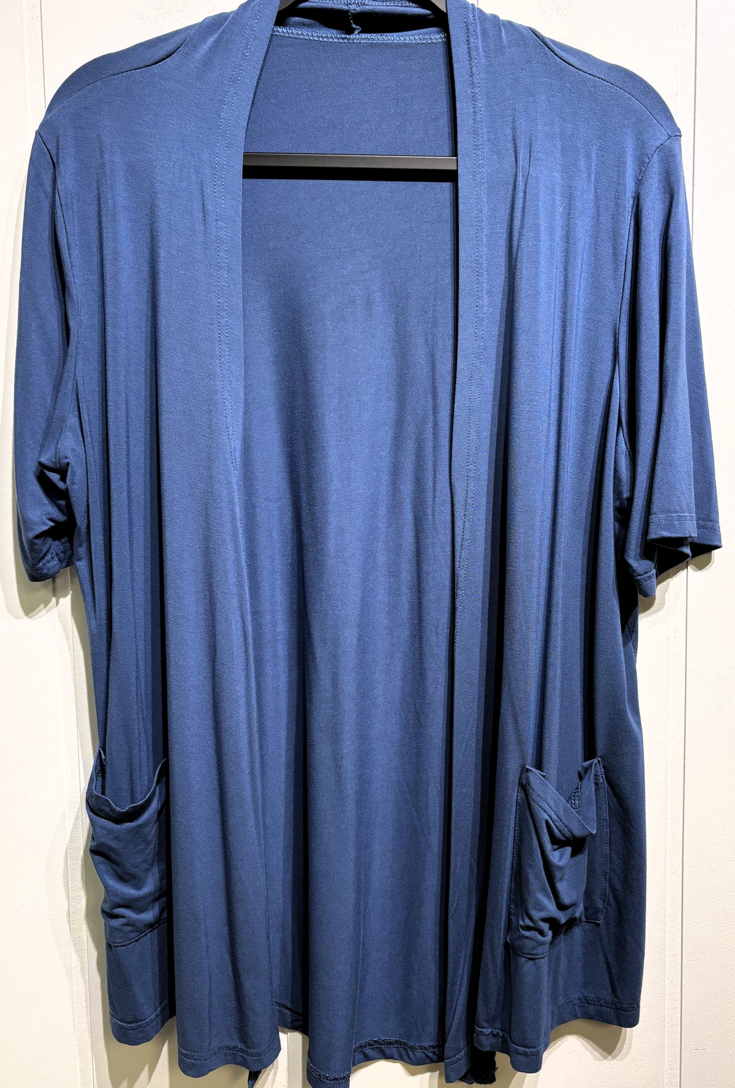 Open Front SS Cardigan w/Pockets