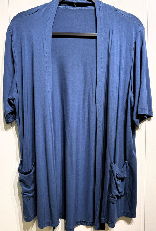 Open Front SS Cardigan w/Pockets