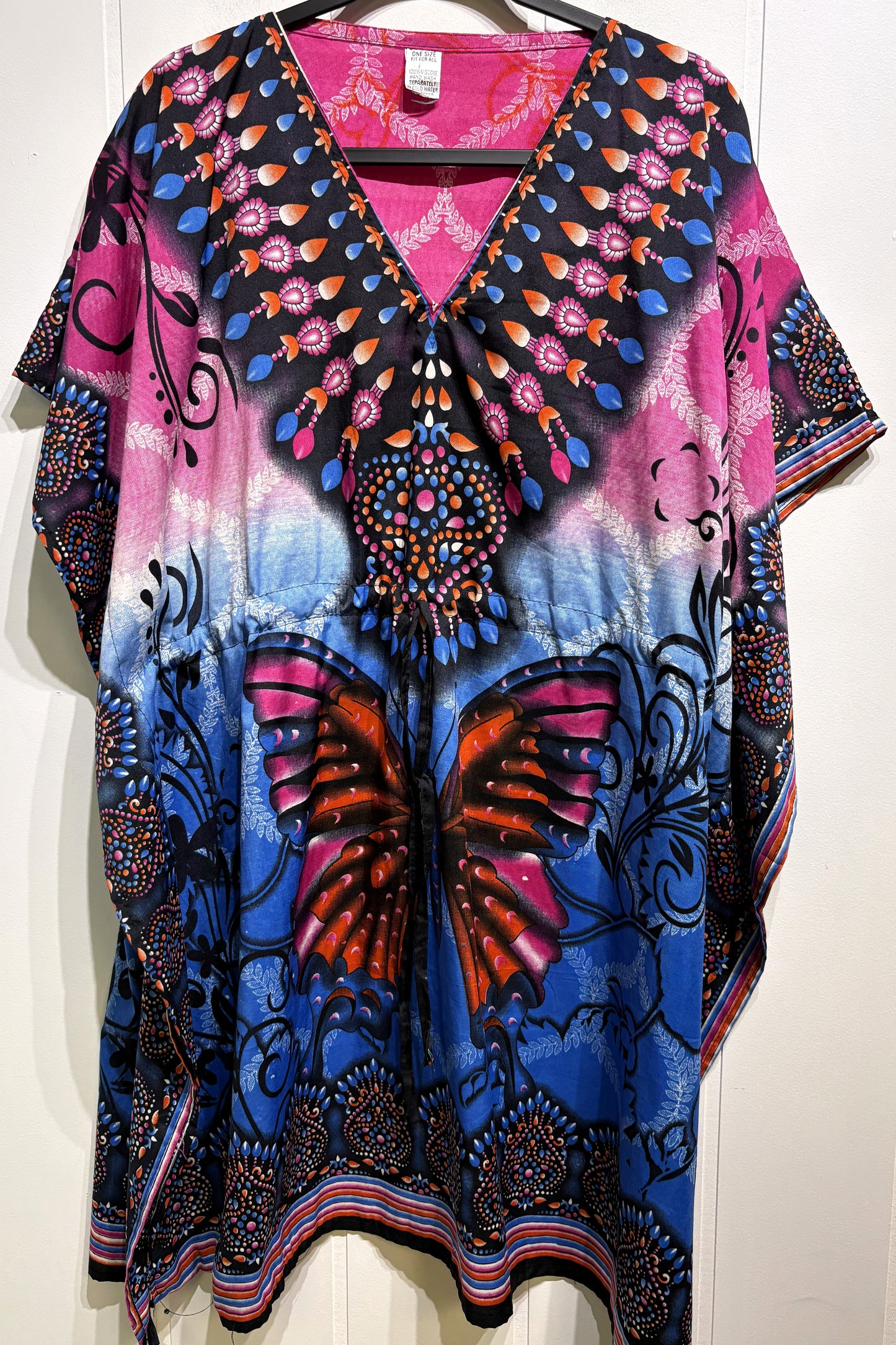 Kimono Poncho w/Butterfly Detail