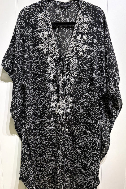 Club Z Collection Flwr Beaded Kimono