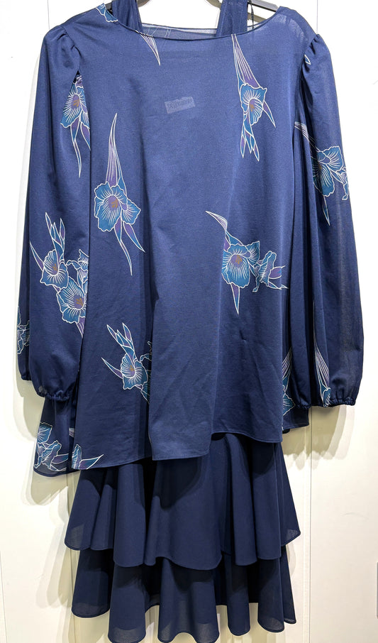 Riccardo Ruffle Dress w/Sheer Overlay
