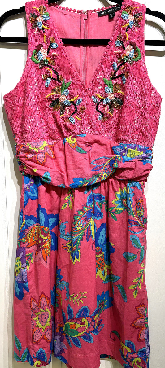 Boston Proper Sequin Paisley Dress