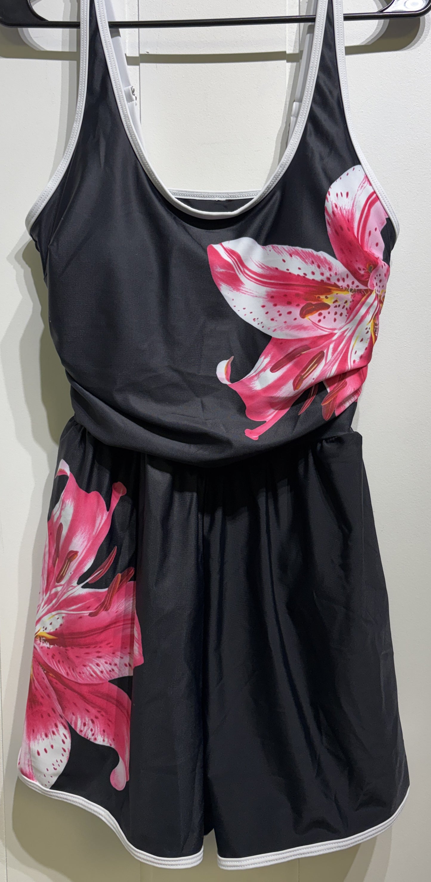 Romper Swimsuit w/Flower Print