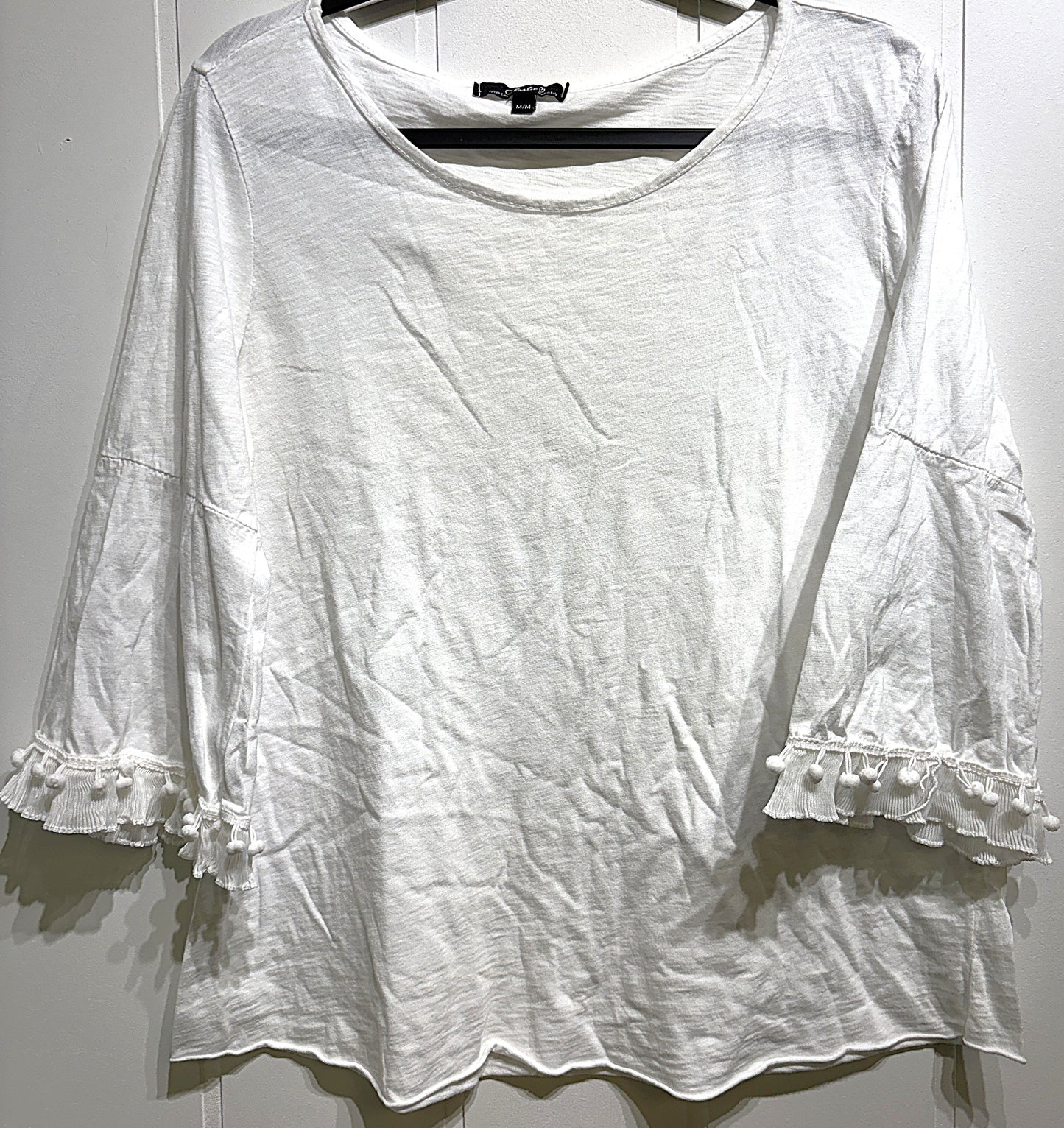Charlie B. Pom-pom Bell Sleeve Top
