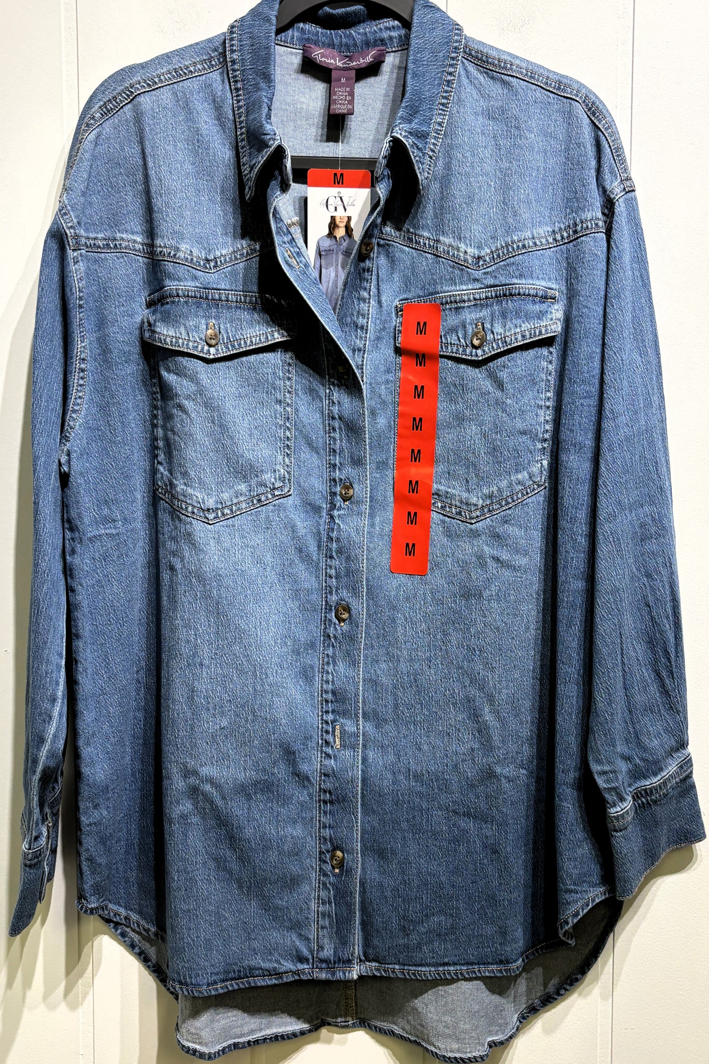 Gloria Vanderbilt Denim Button-down