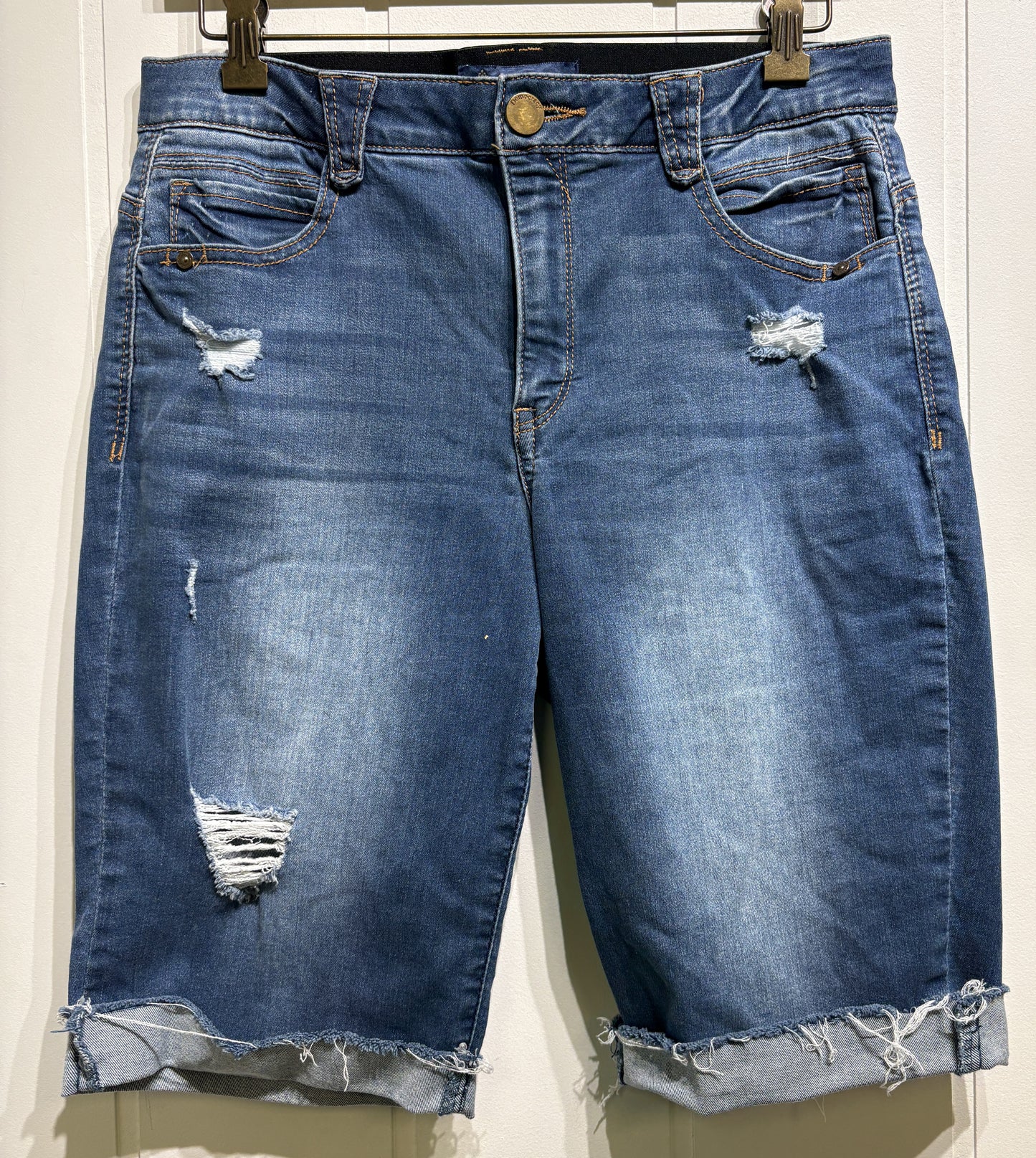 Democracy Distressed Bermuda Shorts