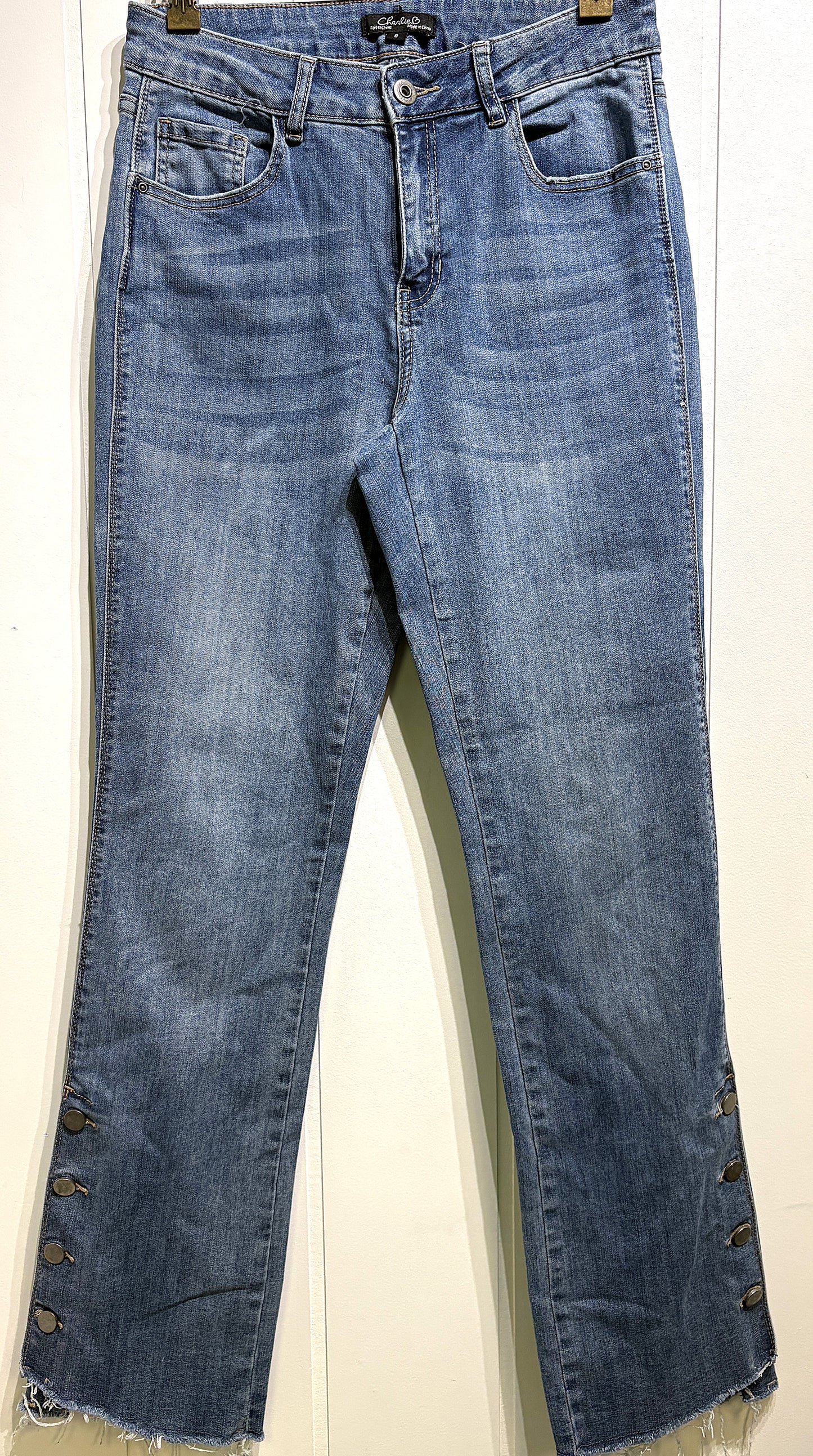 Charlie B. Button Ankle Denim Jeans