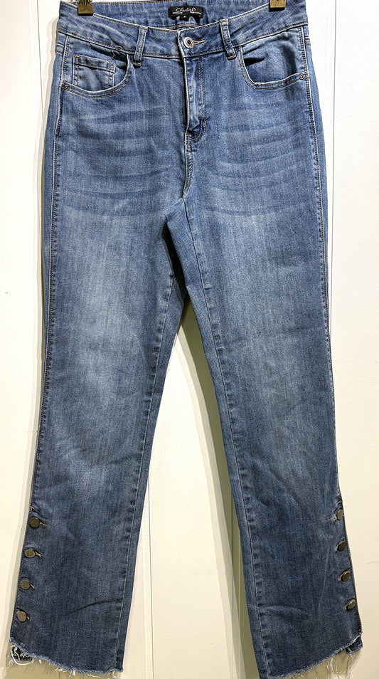 Charlie B. Button Ankle Denim Jeans