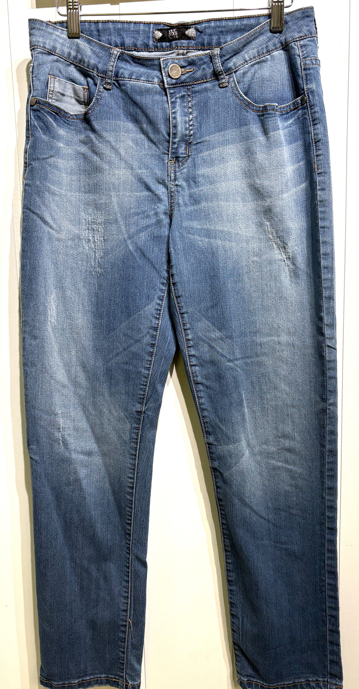 Tru Luxe Straight-leg Denim Jeans