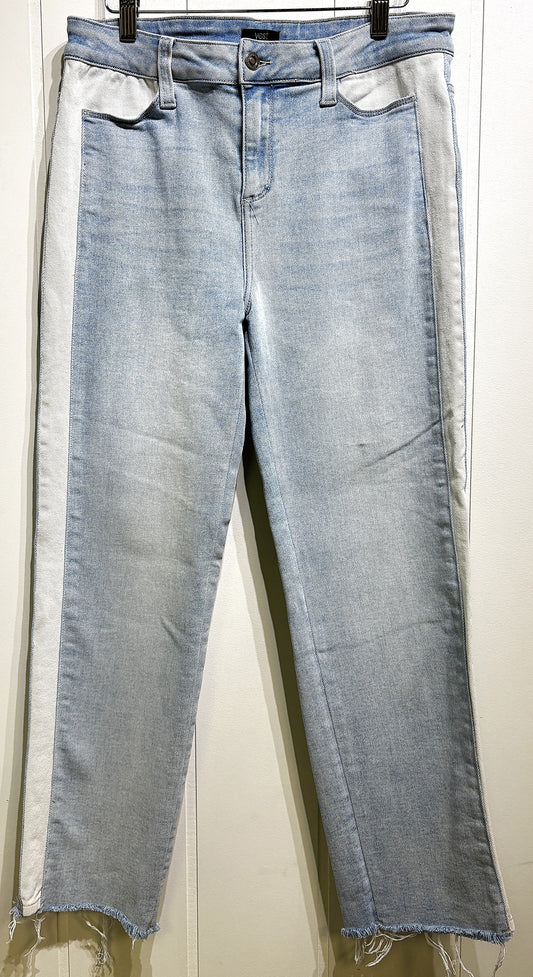 Yest Straight-Leg Crop Jeans w/Side Stripe