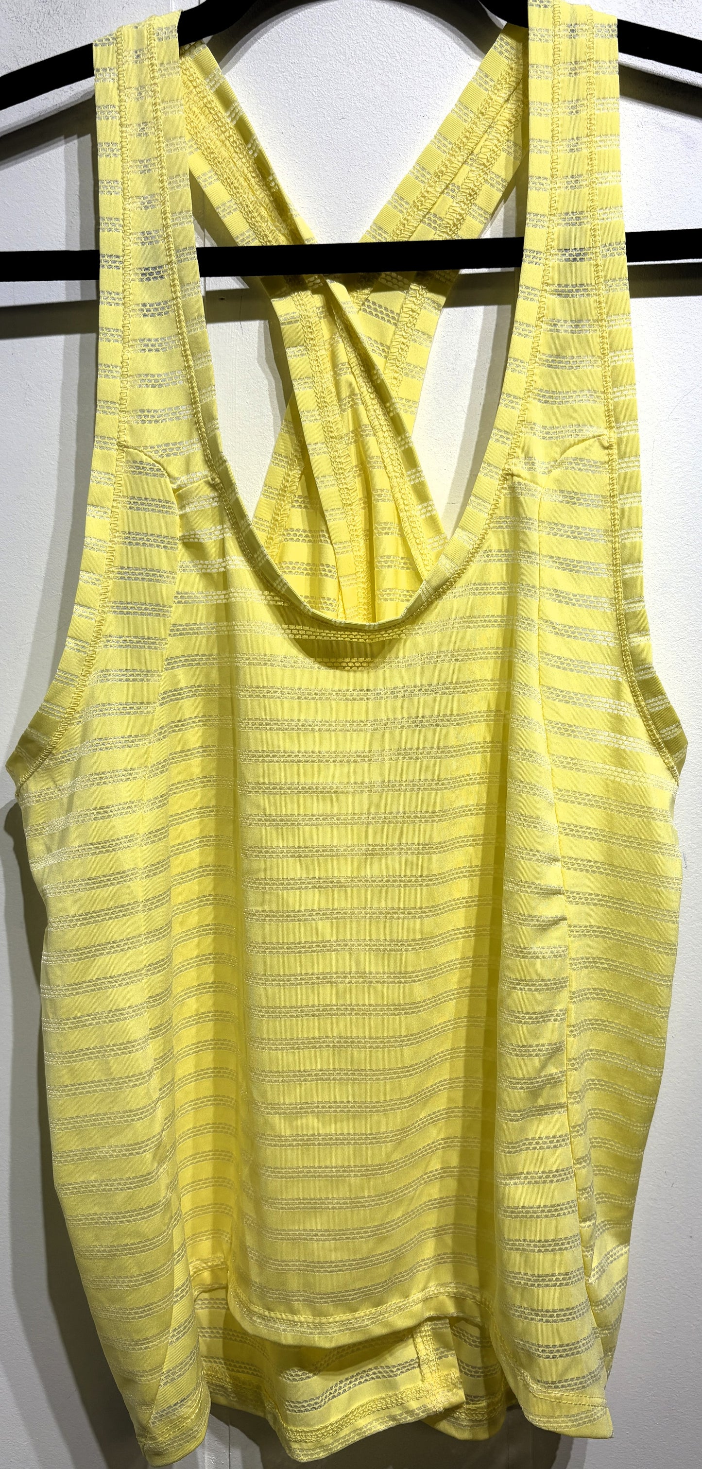 Zyia Split Back Tank w/Mesh Stripes