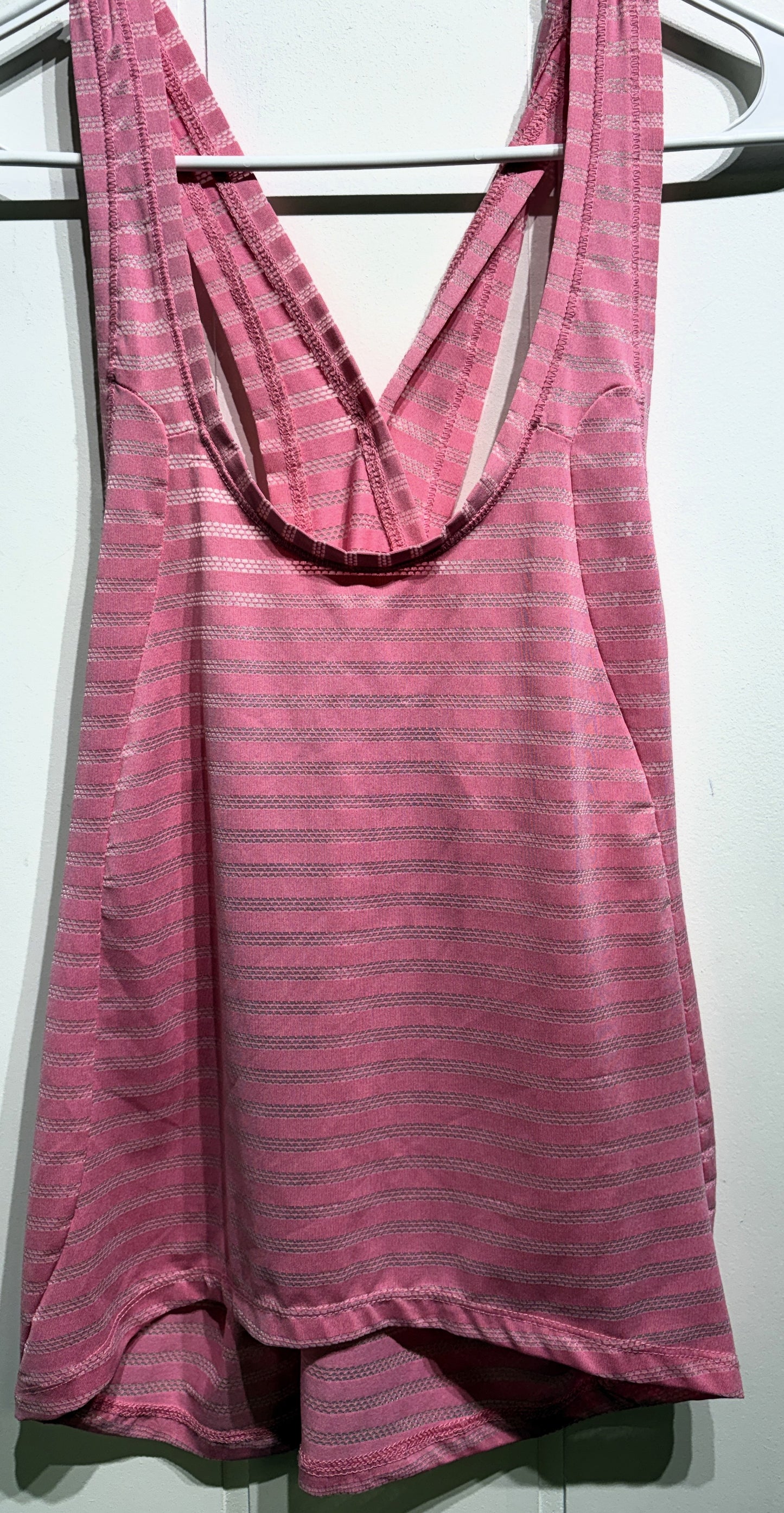Zyia Split Back Tank w/Mesh Stripes