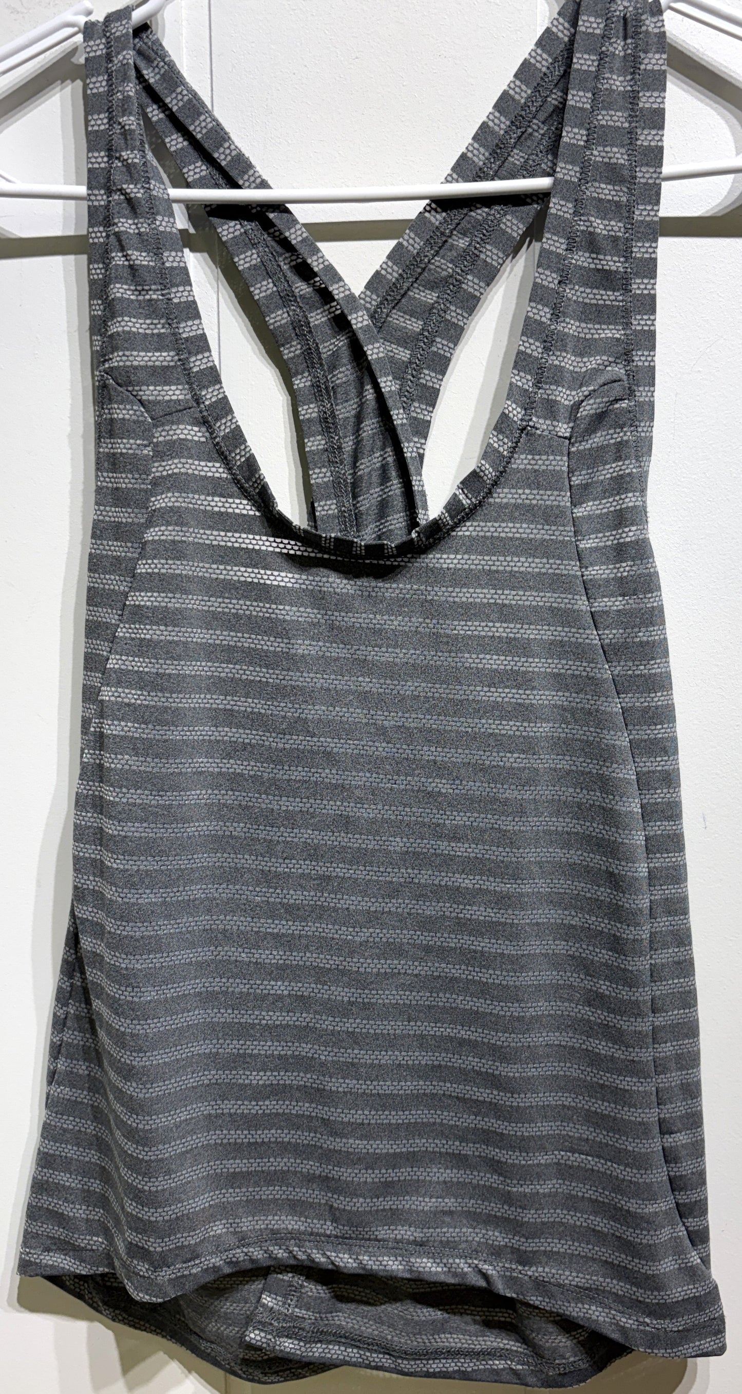 Zyia Split Back Tank w/Mesh Stripes