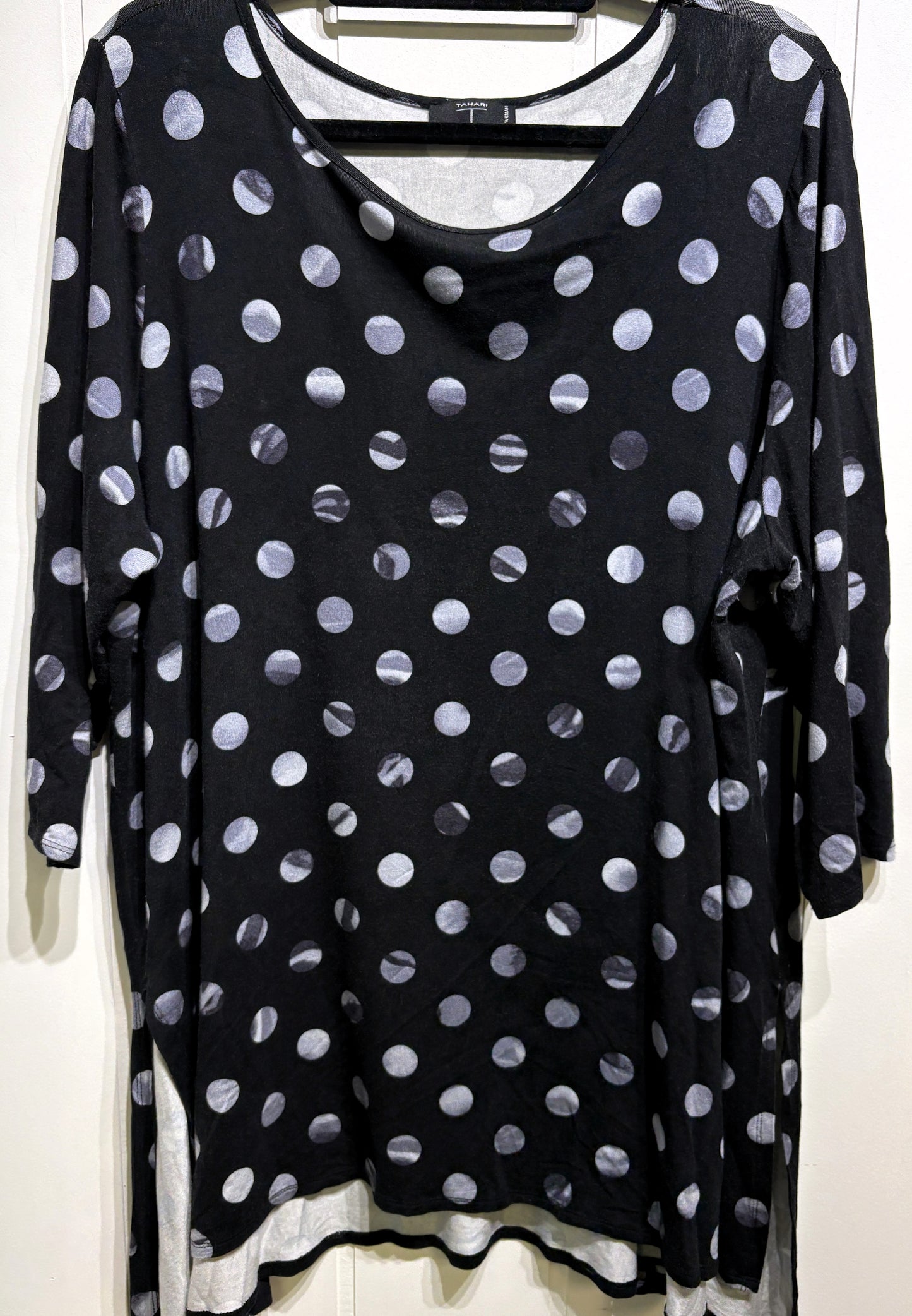 Tahari Moon Phase Print Knit Top