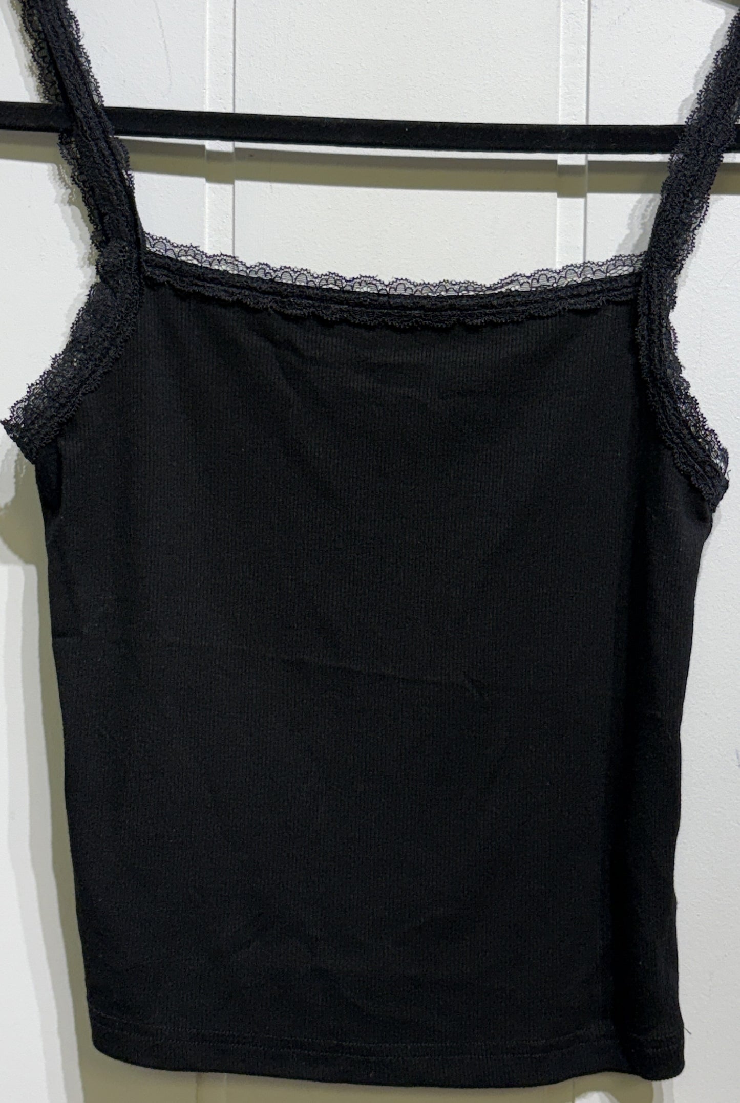 Crop Camisole Tank w/Lace Trim