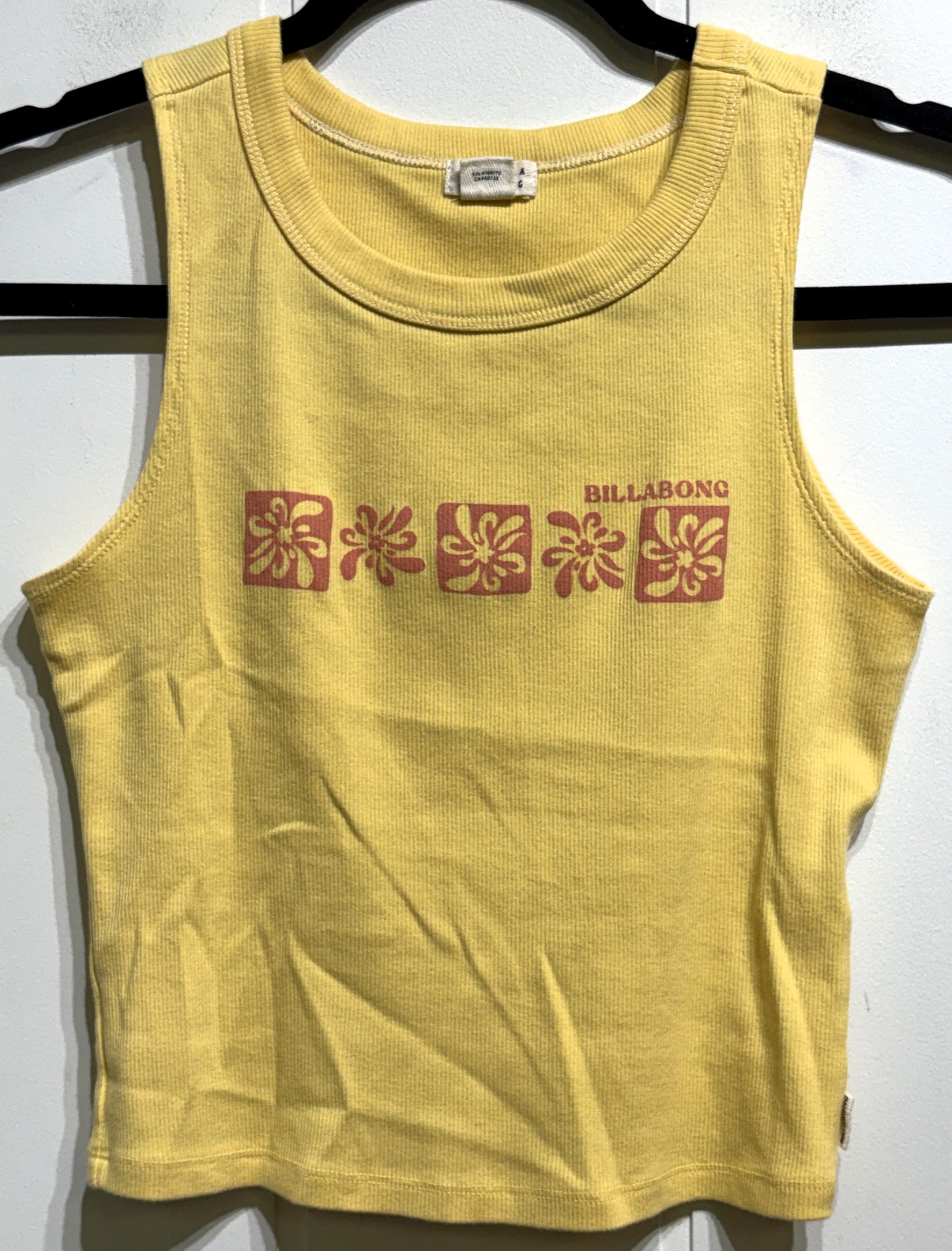 Billabong Ribbed Tank w/Floral Squares