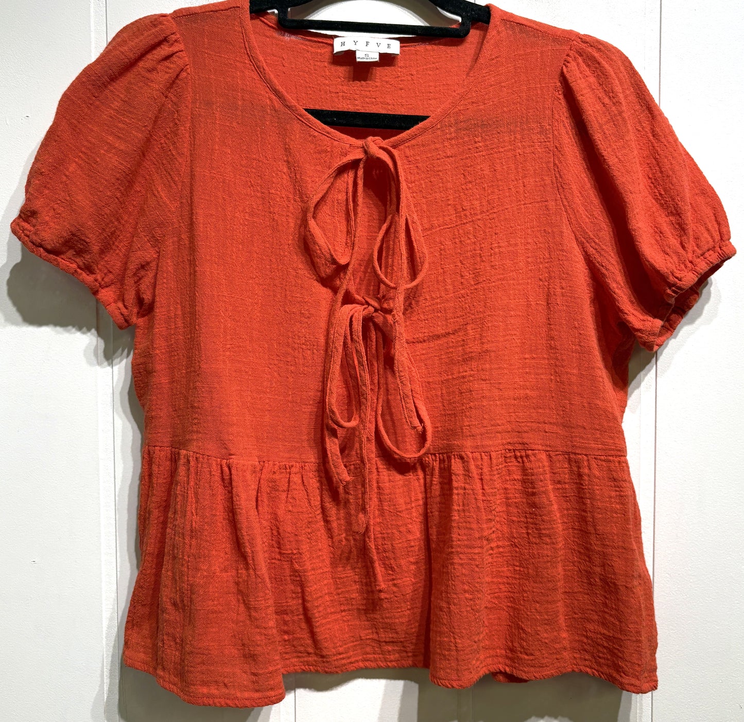 HYFVE Front-Tie Peplum Blouse
