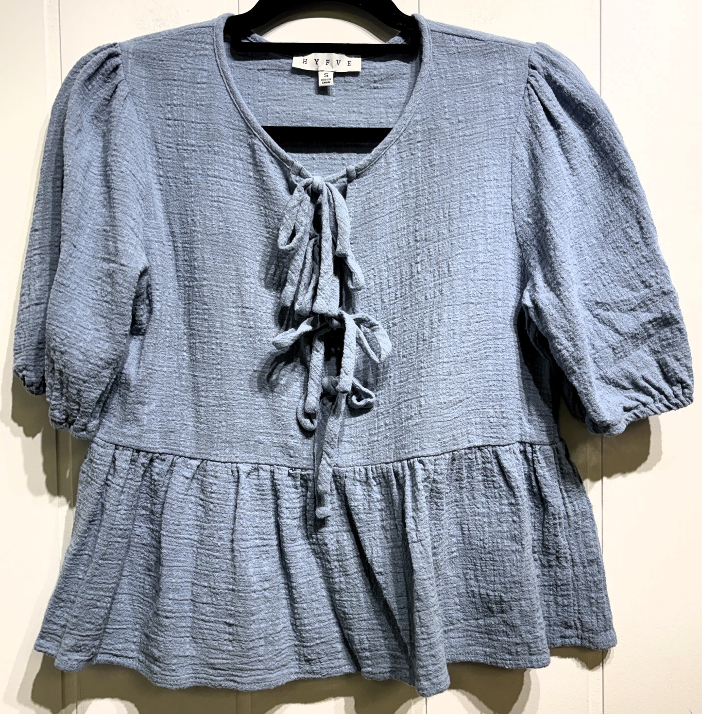 HYFVE Front-Tie Peplum Blouse