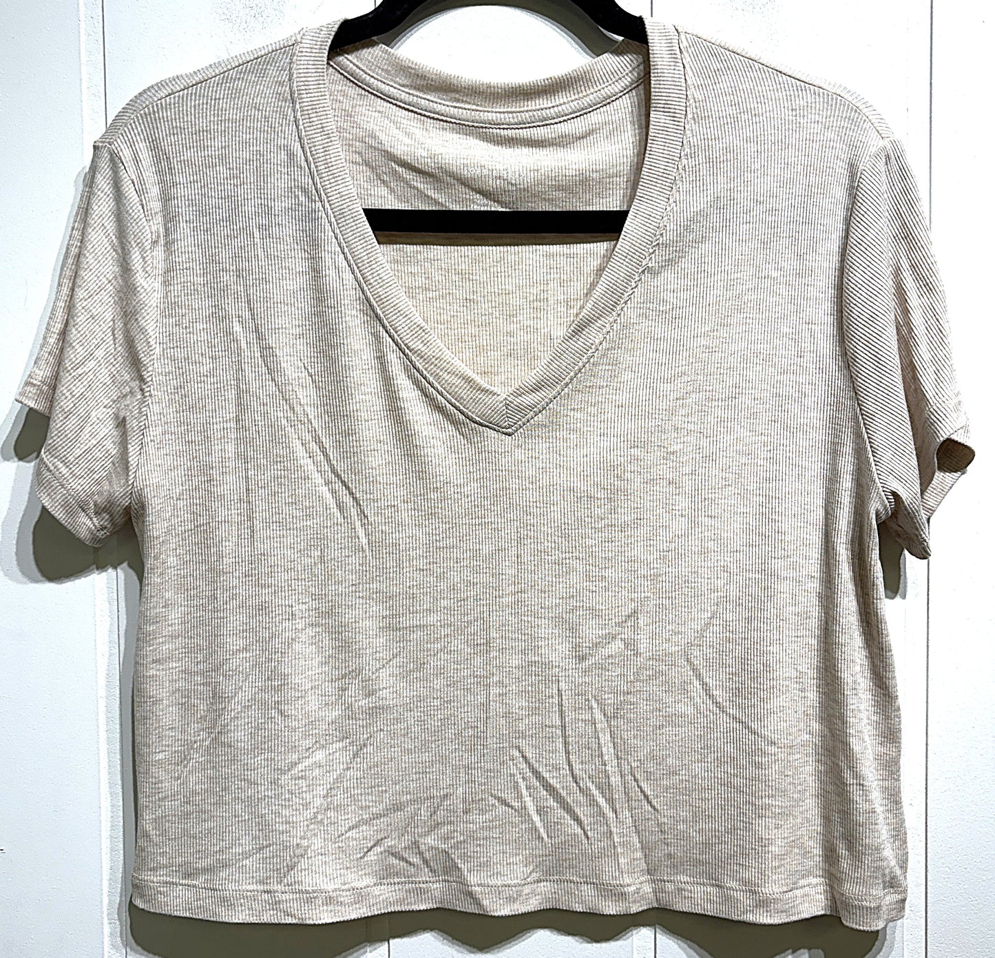 AE Ribbed V-Neck Cropped Tee