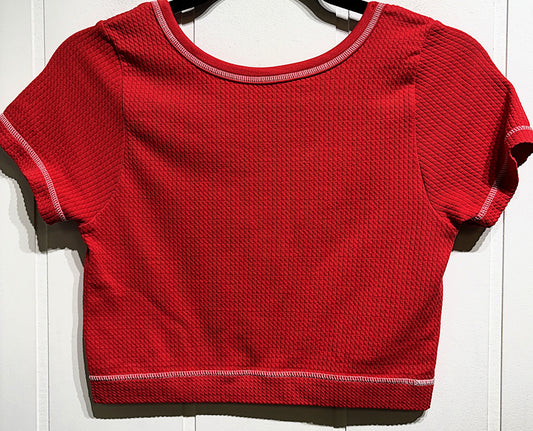 Freshwear Textured Crop Top Tee